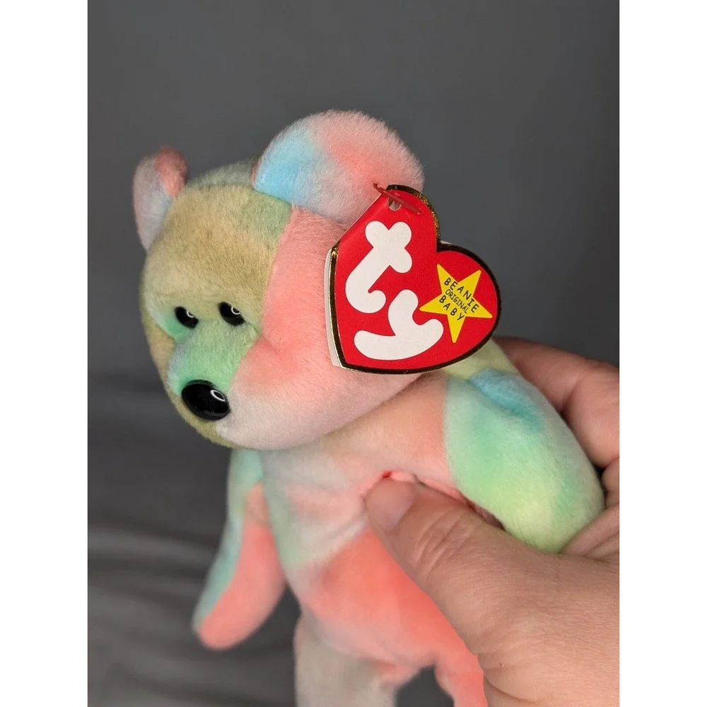 Ty Beanie Babies PGA  Tour Golf Bear 2004‎ And Tye Dye Peace Bear